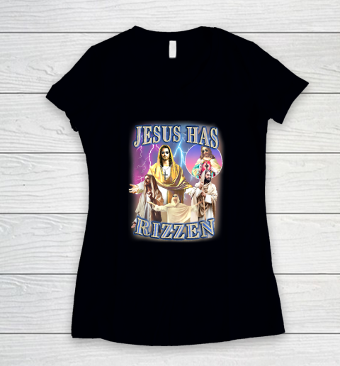 Jesus Has Rizzen Women's V-Neck T-Shirt