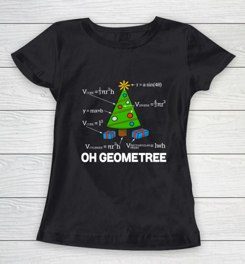 Funny Math Geometry Christmas Tree Teacher Women's T-Shirt