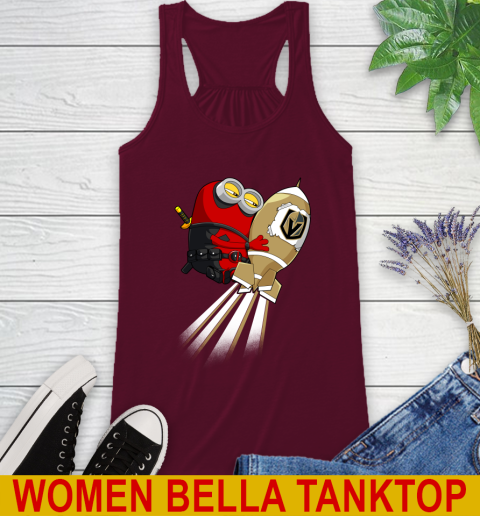 NHL Hockey Vegas Golden Knights Deadpool Minion Marvel Shirt Racerback Tank 2