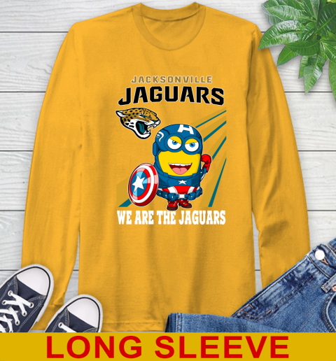 NFL Football Jacksonville Jaguars Captain America Marvel Avengers Minion Shirt Long Sleeve T-Shirt 2