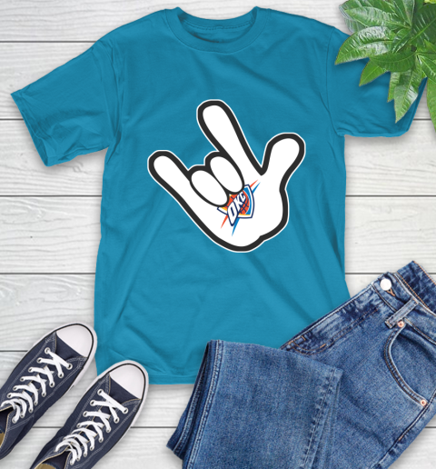 Oklahoma City Thunder NBA Basketball Mickey Rock Hand Disney T-Shirt 8