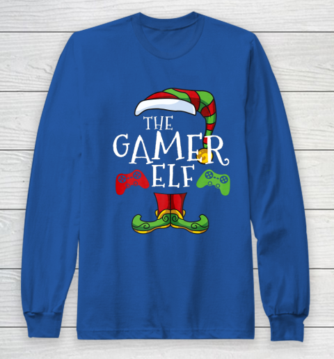 Gamer Elf Family Matching Christmas Funny Gaming Pajama Long Sleeve T-Shirt 6