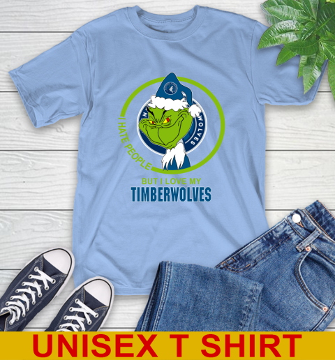 Minnesota Timberwolves NBA Christmas Grinch I Hate People But I Love My Favorite Basketball Team T-Shirt 11