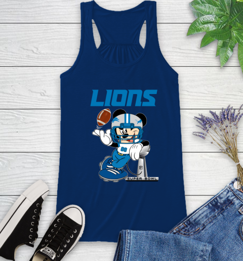 NFL Detroit Lions Mickey Mouse Disney Super Bowl Football T Shirt Racerback Tank 21