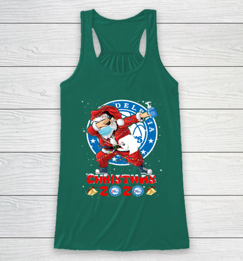 Philadelphia 76ers Funny Santa Claus Dabbing Christmas 2020 NBA Racerback Tank 5