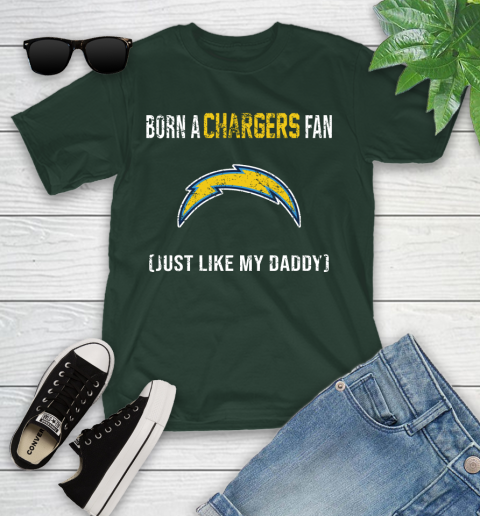 NFL Los Angeles Chargers Football Loyal Fan Just Like My Daddy Shirt Youth T-Shirt 4