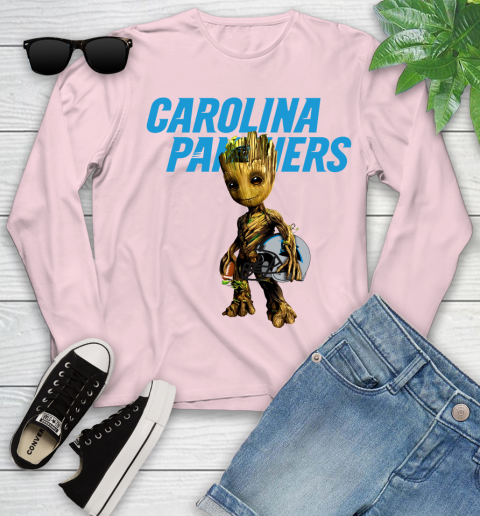 Carolina Panthers NFL Football Groot Marvel Guardians Of The Galaxy Youth Long Sleeve 10