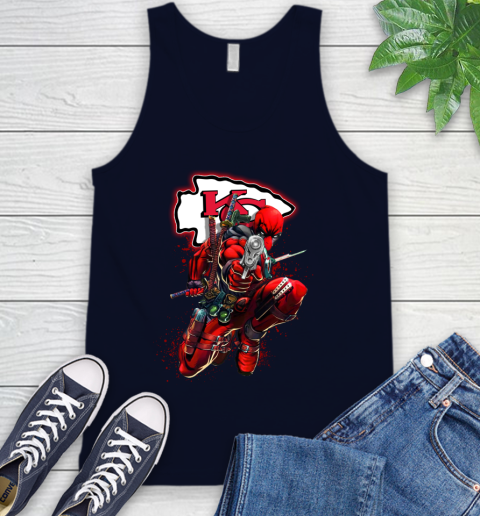 NFL Deadpool Marvel Comics Sports Football Kansas City Chiefs Tank Top 3