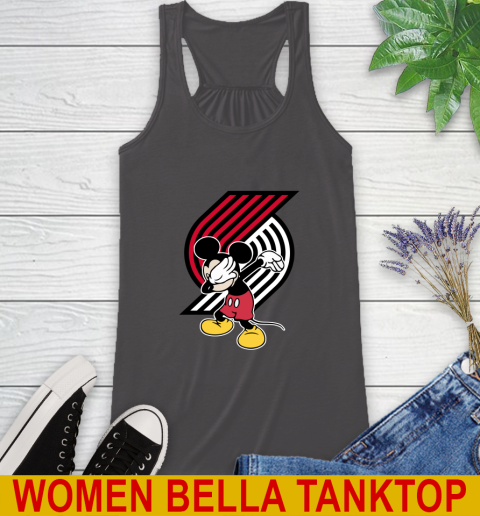 Portland Trail Blazers NBA Basketball Dabbing Mickey Disney Sports Racerback Tank 12