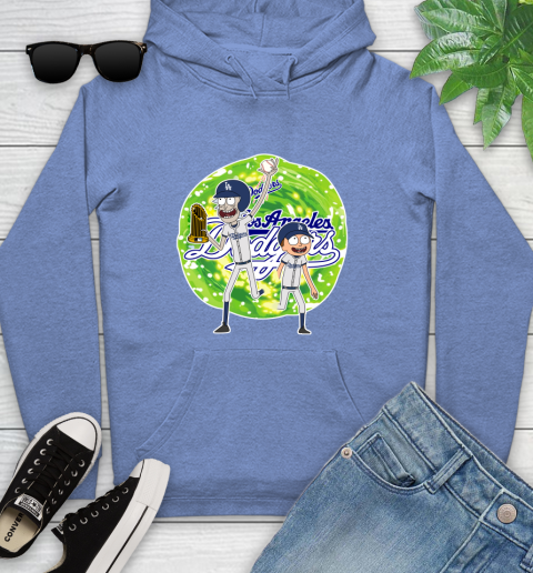 MLB Los Angeles Dodgers Rick And Morty Commissioner's Trophy Baseball Sports Youth Hoodie 12