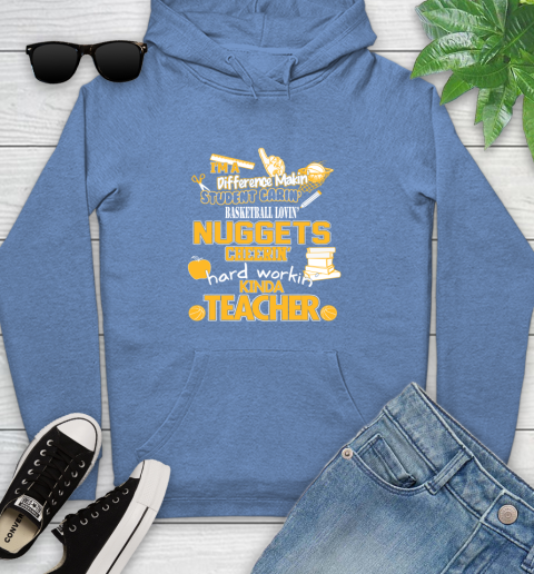 Denver Nuggets NBA I'm A Difference Making Student Caring Basketball Loving Kinda Teacher Youth Hoodie 13