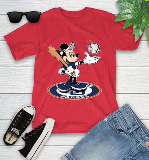 MLB Baseball San Diego Padres Cheerful Mickey Disney Shirt Youth T-Shirt 10
