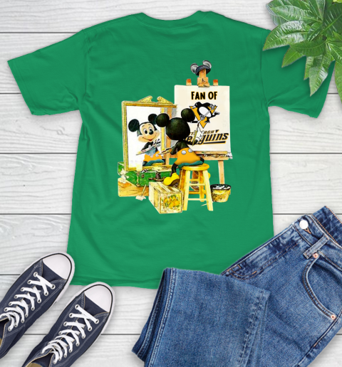 NHL Hockey Pittsburgh Penguins Mickey Drawing Shirt 8