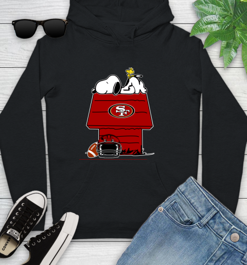 San Francisco 49ers NFL Football Snoopy Woodstock The Peanuts Movie Youth Hoodie 2