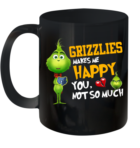 NBA Memphis Grizzlies Makes Me Happy You Not So Much Grinch Basketball Sports Ceramic Mug 11oz