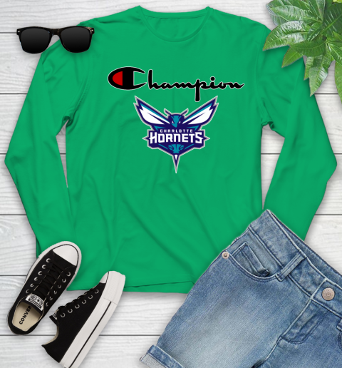 NBA Basketball Charlotte Hornets Champion Shirt Youth Long Sleeve 4