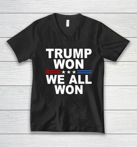 Trump Won  We All Won 2024 USA Flag V-Neck T-Shirt
