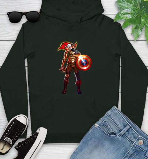 NFL Captain America Marvel Avengers Endgame Football Sports Tampa Bay Buccaneers Youth Hoodie 13