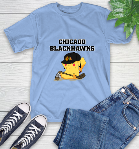 NHL Pikachu Hockey Sports Chicago Blackhawks T-Shirt 11