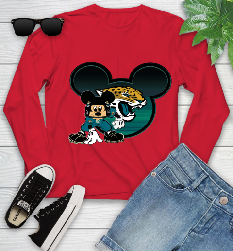 NFL Jacksonville Jaguars Mickey Mouse Disney Football T Shirt Youth Long Sleeve 11