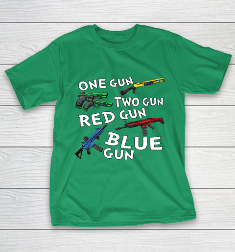 One Gun Two Gun Red Gun Blue Gun T-Shirt 5