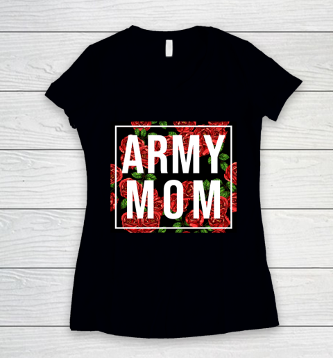 Mother's Day Funny Gift Ideas Apparel  Army Mom Unbreakable Strong Woman Gift Military T Shirt Women's V-Neck T-Shirt