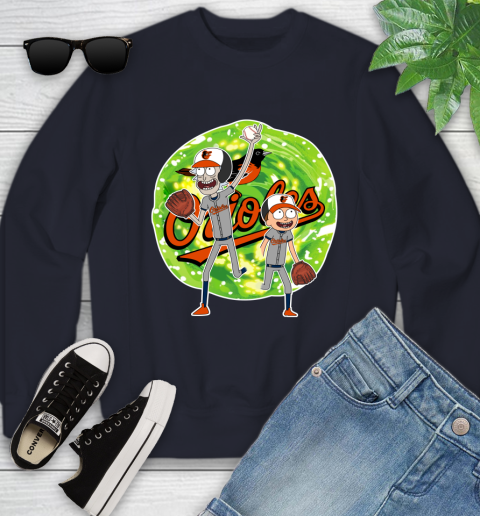 MLB Baltimore Orioles Rick And Morty Baseball Sports Youth Sweatshirt 4 MLB Baltimore Orioles Rick And Morty Baseball Sports Youth Sweatshirt - Image 4