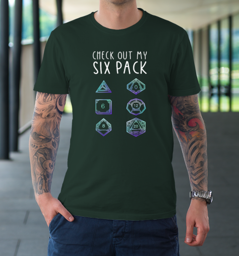 Funny Check Out My Six Pack Dice For Dragons D20 RPG Gamer T-Shirt 3