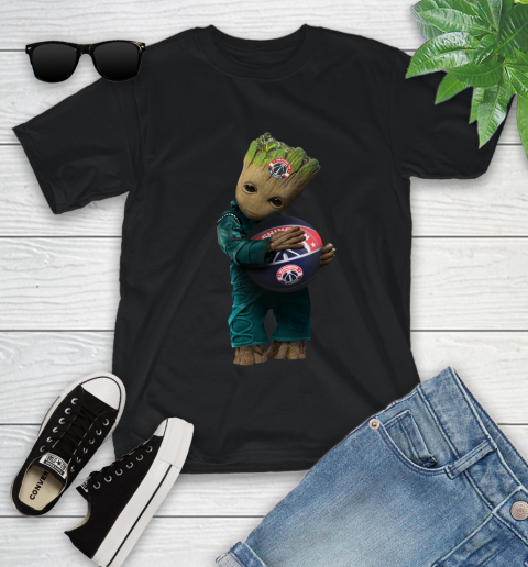 NBA Groot Guardians Of The Galaxy Basketball Sports Washington Wizards Youth T-Shirt 2