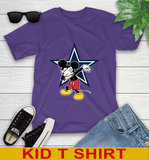 Dallas Cowboys NFL Football Dabbing Mickey Disney Sports Youth T-Shirt 4