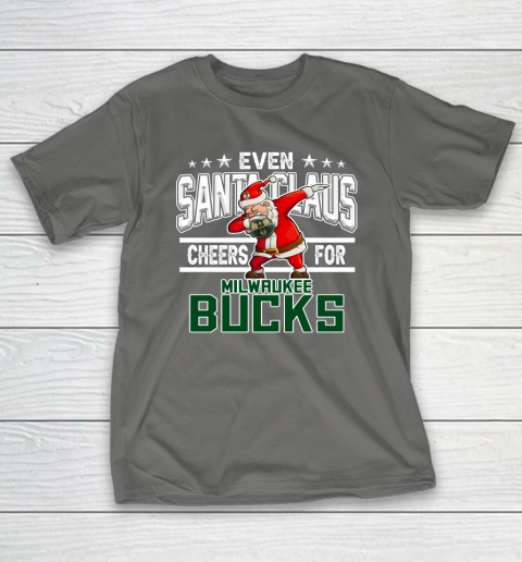 Milwaukee Bucks Even Santa Claus Cheers For Christmas NBA T-Shirt 18