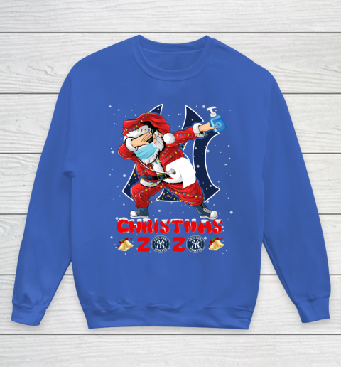 New York Yankees Funny Santa Claus Dabbing Christmas 2020 MLB Youth Sweatshirt 6