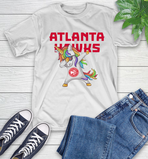 Atlanta Hawks NBA Basketball Funny Unicorn Dabbing Sports T-Shirt