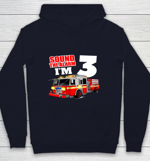 Kids Fire Truck 3rd Birthday T Shirt Boy Firefighter 3 Years Old Youth Hoodie 2