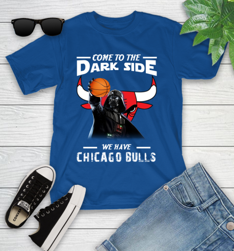 NBA Come To The Dark Side We Have Chicago Bulls Star Wars Darth Vader Basketball Youth T-Shirt 12