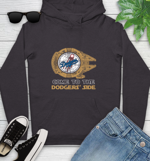 MLB Come To The Los Angeles Dodgers Side Star Wars Baseball Sports Youth Hoodie 8