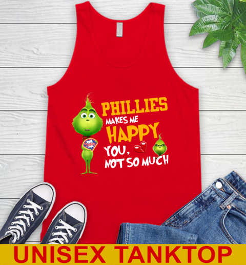 MLB Philadelphia Phillies Makes Me Happy You Not So Much Grinch Baseball Sports Tank Top 5