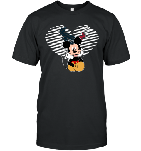 NFL Houston Texans The Heart Mickey Mouse Disney Football T Shirt