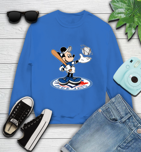 MLB Baseball Toronto Blue Jays Cheerful Mickey Disney Shirt Sweatshirt 9
