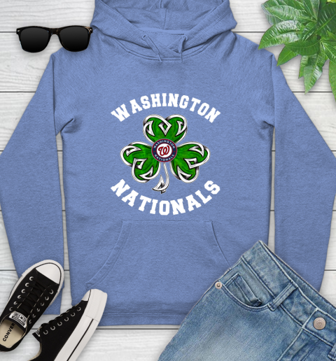 MLB Washington Nationals Three Leaf Clover St Patrick's Day Baseball Sports Youth Hoodie 13