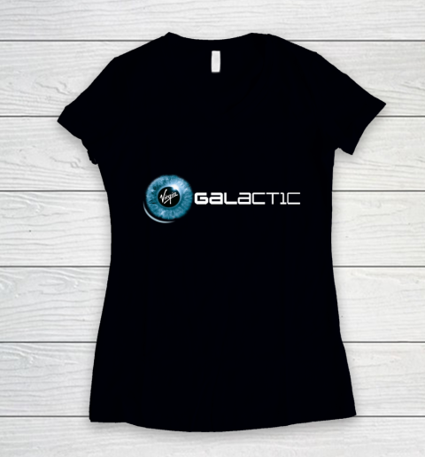 Virgin Galactic (print on front and back) Women's V-Neck T-Shirt