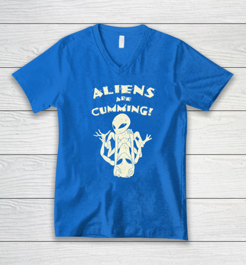 Aliens Are Cumming V-Neck T-Shirt 4