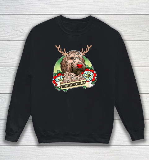 Reindoodle  Reindeer Doodle  Christmas Dog Sweatshirt