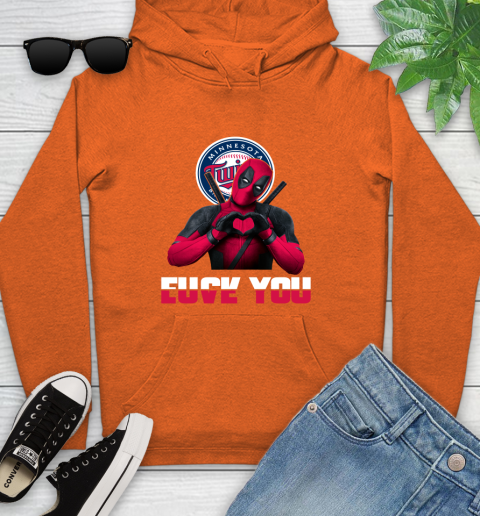 MLB Minnesota Twins Deadpool Love You Fuck You Baseball Sports Youth Hoodie 4