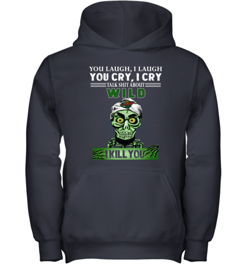 NHL Talk Shit About Minnesota Wild I Kill You Achmed The Dead Terrorist Jeffrey Dunham Hockey C1oUD32OSls youth hoodie 43 95 151514 front navy
