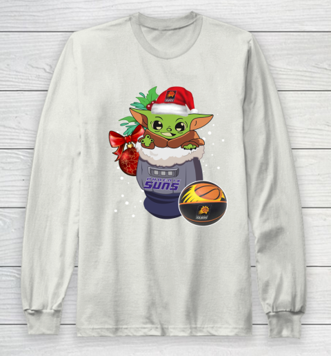 Phoenix Suns Christmas Baby Yoda Star Wars Funny Happy NBA Long Sleeve T-Shirt 12