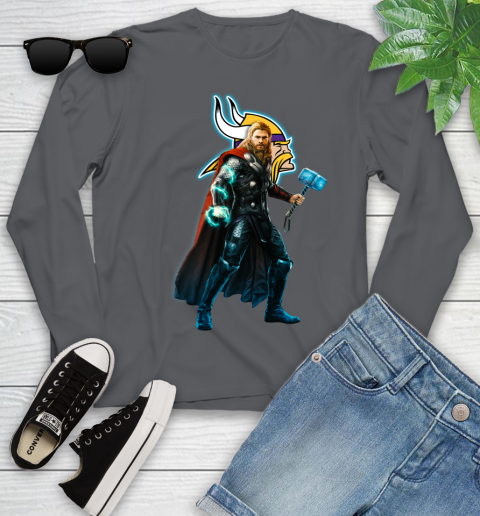 NFL Thor Avengers Endgame Football Minnesota Vikings Youth Long Sleeve 8
