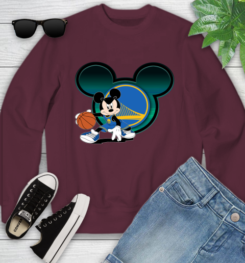 NBA Golden State Warriors Mickey Mouse Disney Basketball Youth Sweatshirt 5