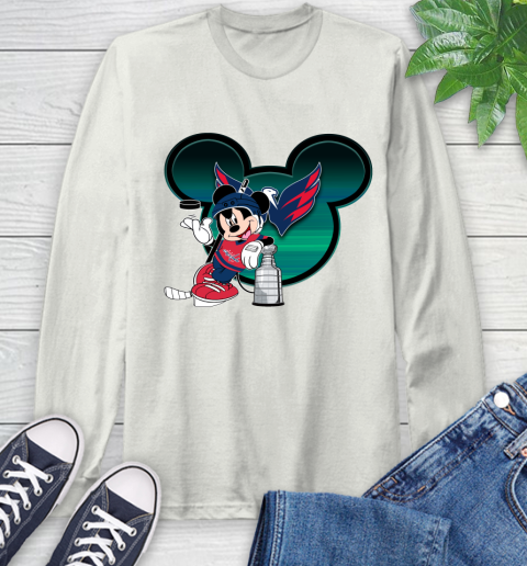 NHL Washington Capitals Stanley Cup Mickey Mouse Disney Hockey T Shirt Long Sleeve T-Shirt 12