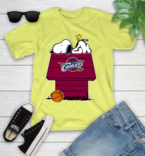 Cleveland Cavaliers NBA Basketball Snoopy Woodstock The Peanuts Movie Youth T-Shirt 8